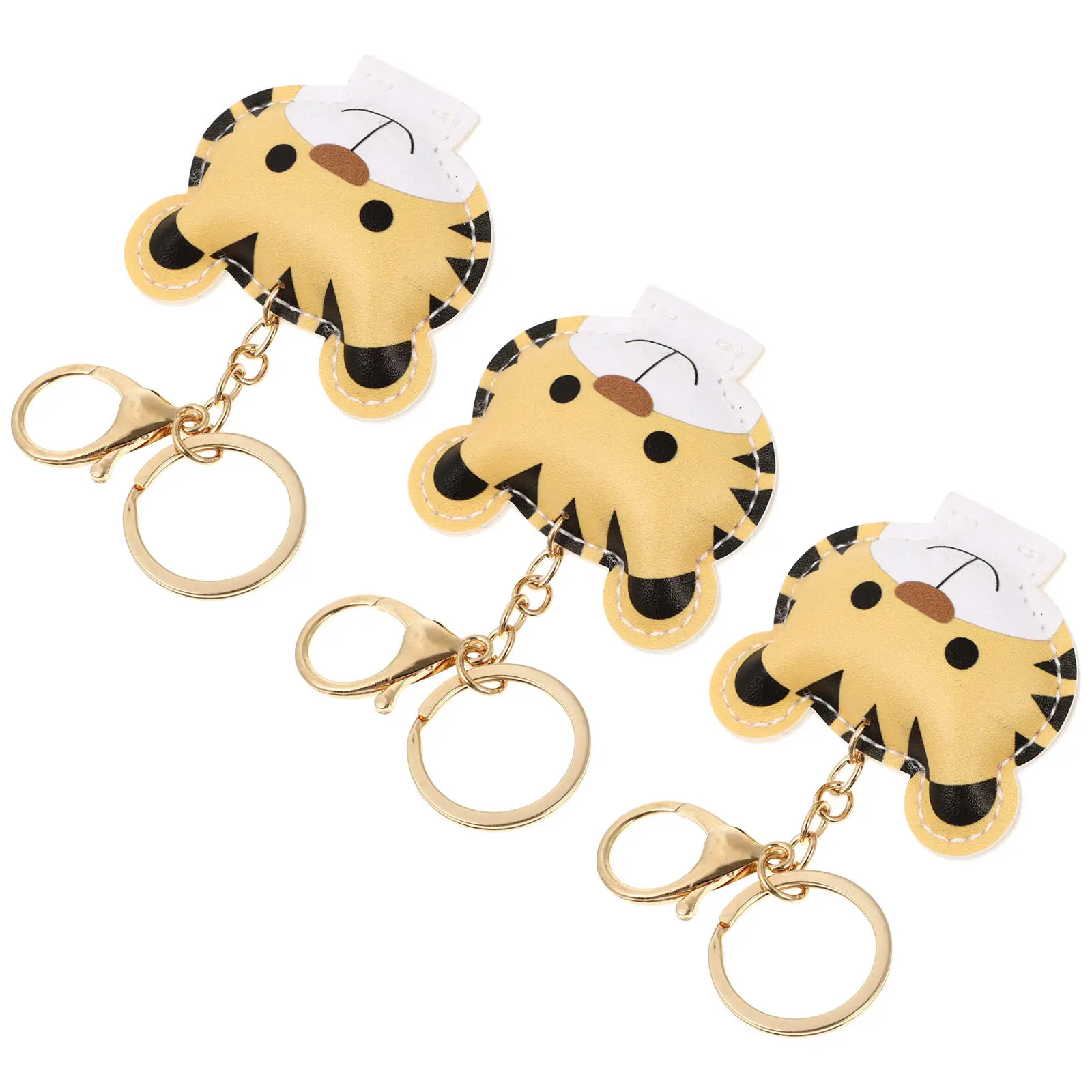 

3Pcs Adorable Tiger Keychain Pendant Set Bright Color Cartoon Tiger Key Chain for Bag Hanging Decor Key Ring Lovely Pendant