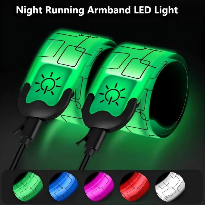 Armband Leg Warning Band, Night Running Cycling Safety Wristband Reflective Light Belt for Outdoor Sports Night Activities