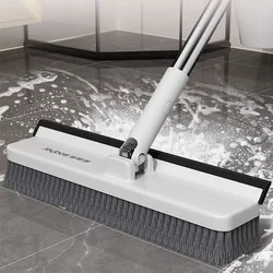 Joybos Floor Brush 180 ° Rotation Bathroom Brush 135cm Extended Rod Cleaning Tool for Kitchen Bathroom Brush with Scraper