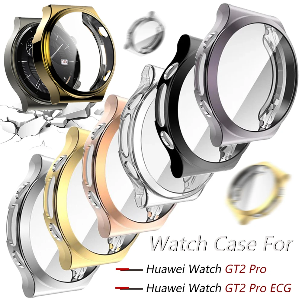 Protective Watch Case For Huawei Watch GT2 Pro GT 2 Pro ECG TPU Cover Bumper With Screen Protector Smartwatch Accessories