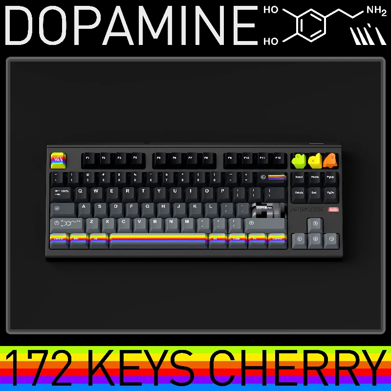 

WUkds Dopamine Theme Keycaps Set PBT Cherry Profile Custom Original Handmade Keycaps for Mechanical Keyboard Accessories DIY