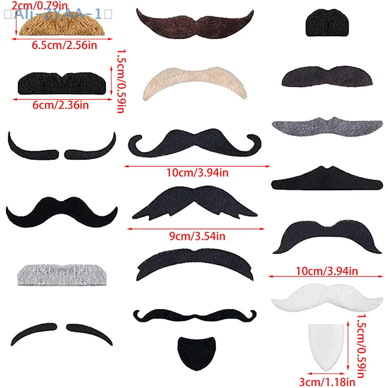 【ZYAA-1】18/48 Stuks Snor Party Photobooth Props Kids Adult Piraat Party Kostuum Cosplay Nep Baard Halloween Decoratie