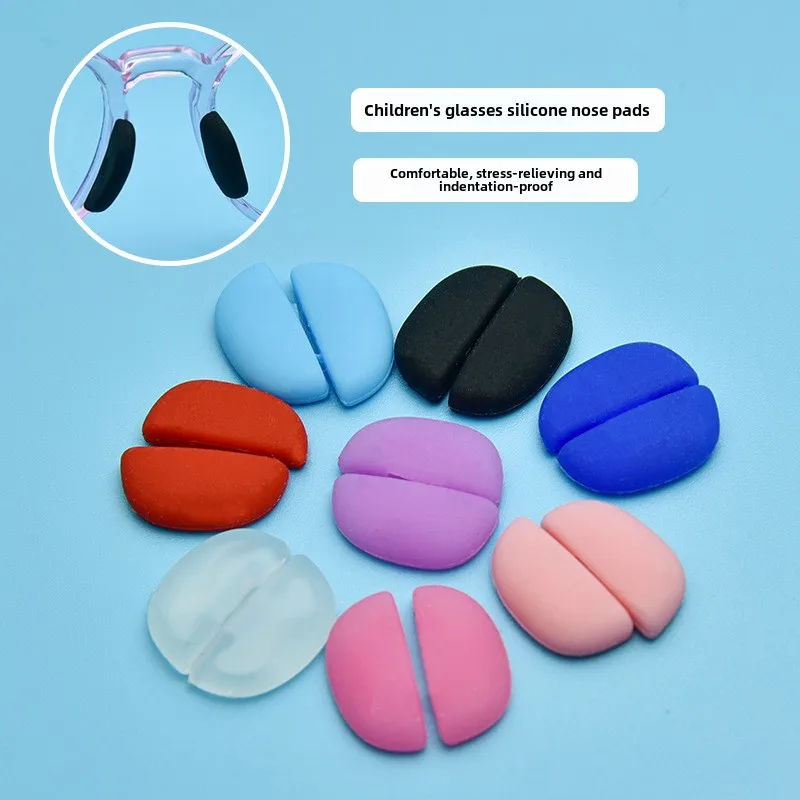 3 คู่ซิลิโคนกันลื่น Plug-in Cushion Stipules แผ่นรองจมูกสําหรับเด็กเด็กสบายบนแว่นตาใส่จมูก Pad