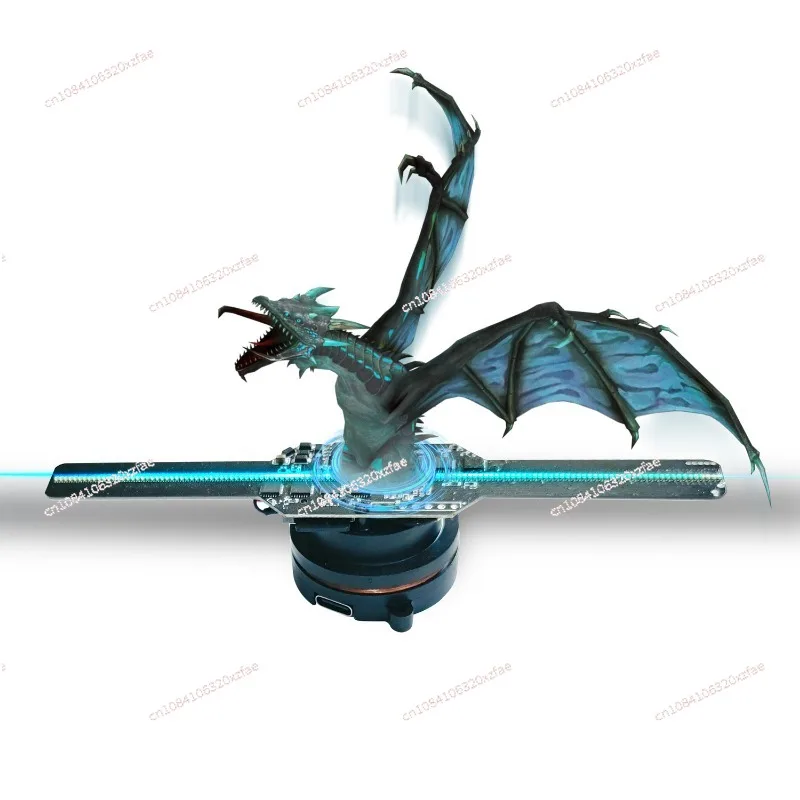 Holographic Fan Display! 14CM Vertical 3D LED Fan - Air Floating Ads for Shopping Mall/Expo (Wi-Fi Control+Daylight Visible)