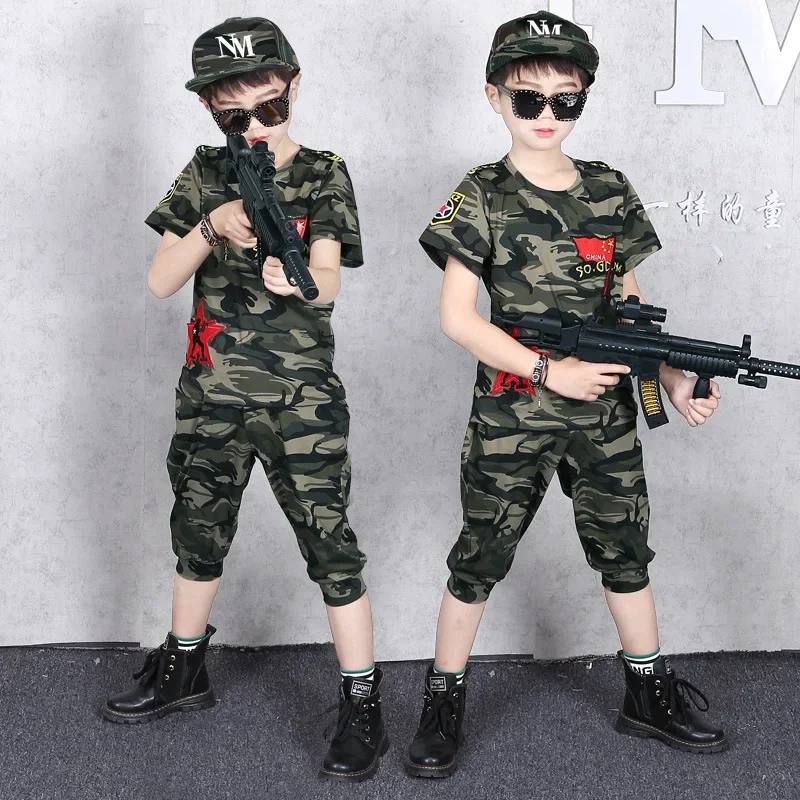 Summer Baby Boys Clothes Set Short Sleeve T-shirt Pants Outfits Fashion Camouflage Kids Costume 2024 New Children Clothing Suits