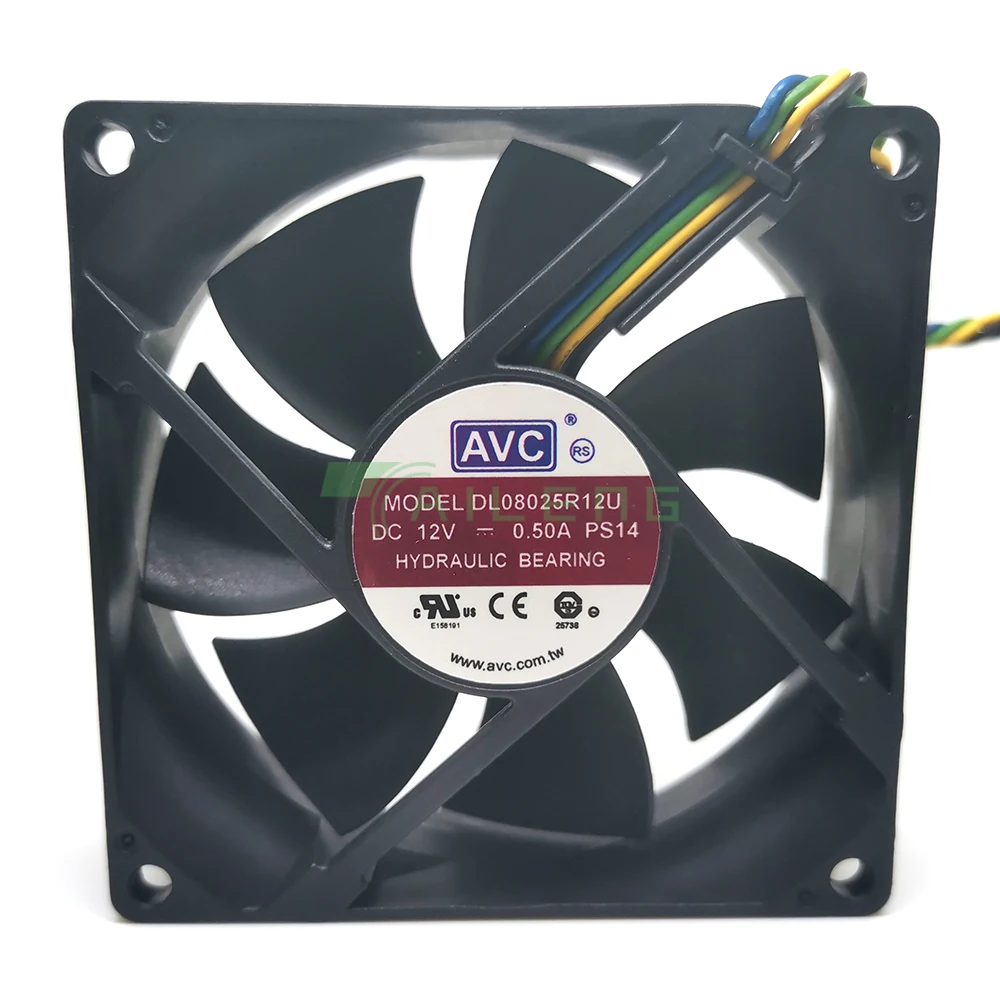 Imagem -02 - Capacidade de Vento 12v 05a Dl08025r12u Pwm Controle de Velocidade do Ventilador 80*80*25 mm Novo 8025 8cm