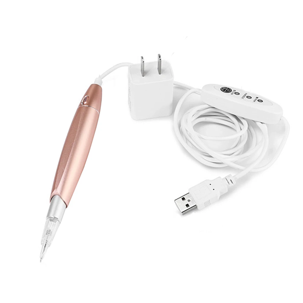 أدوات الحواجب PMU باللون الذهبي الوردي، ماكينة تجميل دائم لشفاه الحواجب وخرطوشة حصير