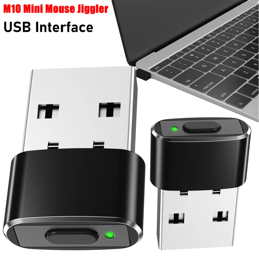 Jiggler de ratón M8 M10, movimiento de ratón automático silencioso, indetectable, USB, ON/Off, simulador de movimiento de ratón automático para mantener el ordenador despierto