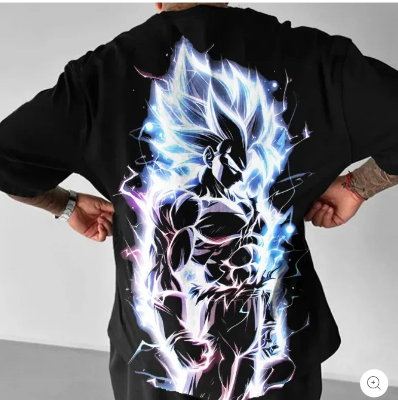 

Темно-красная футболка с коротким рукавом и принтом Dragon Ball Vegeta, оверсайз, в стиле High Street