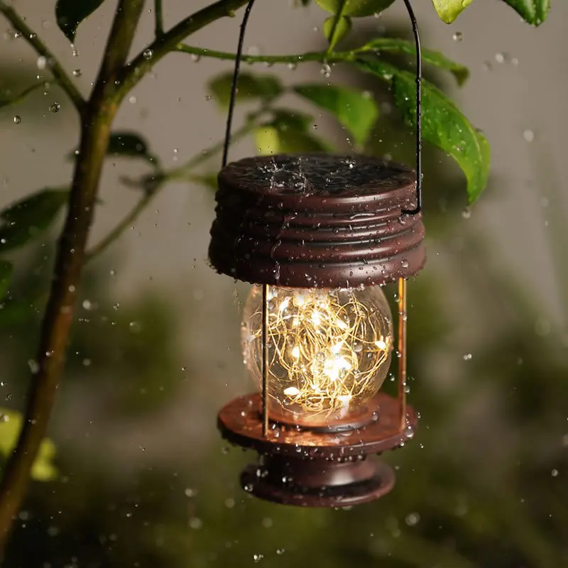 

Outdoor Solar Lantern Mason Jar Lights ,Waterproof Hanging Outdoor Patio Porch Garden Yard Backyard Balcony Lawn Pool Decor