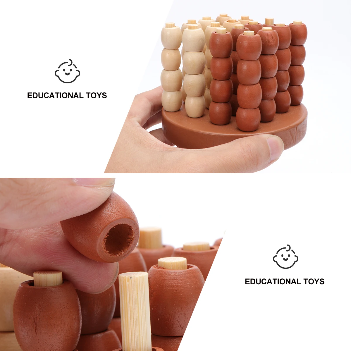 

Checkers Game Kids Chess Desktop Brain Games Educational Toys Bamboo Chessgamefor Board Child