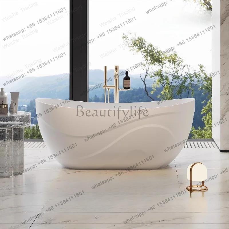 Freestanding Bathtub Italian Original Design Streamline Pattern Ergonomic Anti Yellowing For Bathroom Hotel Villa
