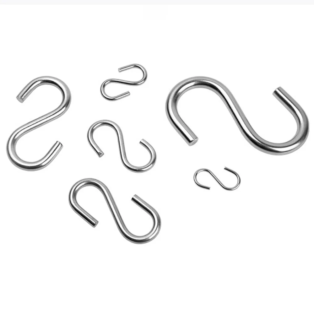 1/5/10Pcs Stainless Steel S Hooks Kitchen Meat Pan Utensil Clothes Hanger Hanging