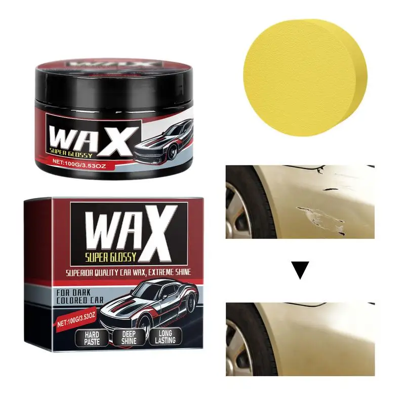 

100g Auto Wax Paint Care Coating Agent Car Wax Polish Auto Body Repair Wax Auto Scratch Wax With Sponge for Auto paint care