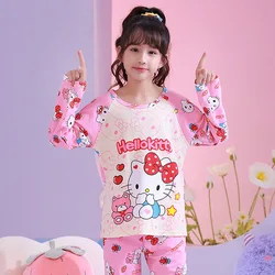 Hello Kitty Children Pajama Sets O Neck Soft Comfortable Print Kids Night Clothes Set Suitable Comfy Two Piece Set Autumn