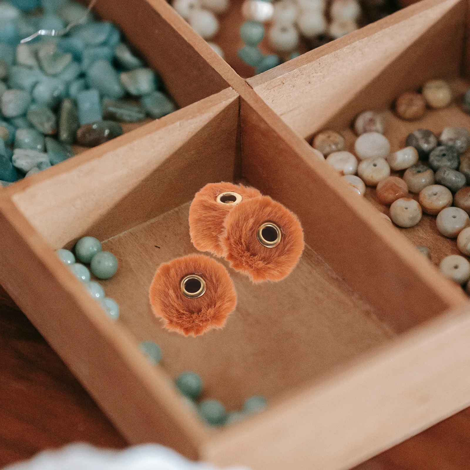 

10Pcs Pom Pom Beads Hairball Accessories DIY Jewelry Making Necklace Earrings Keychains Craft Supplies Small Soft Ball Spacer