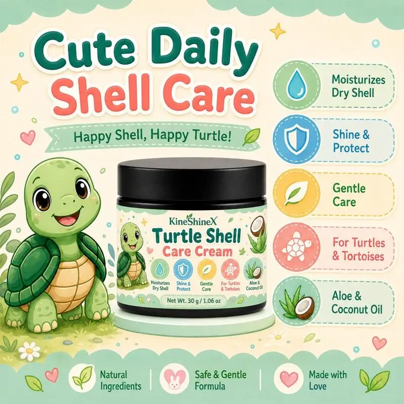 Reptiles Shell Care Cream for Turtles and Tortoises, Gentle Daily Moisture Support Balm with Easy Application, 30G/1.06Oz, B03E