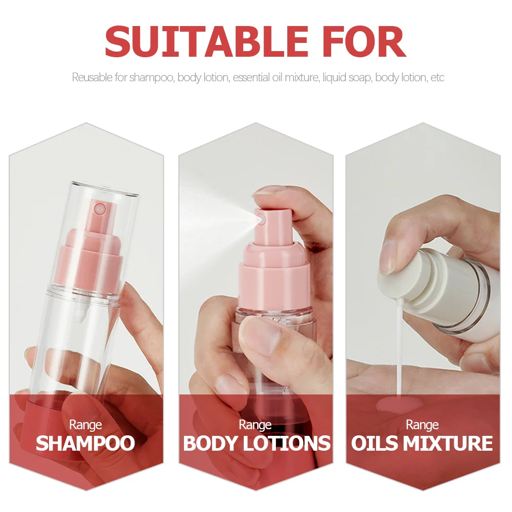 Bouteille à pompe sans air, rechargeable, anti-fuite, récipient de Lotion de voyage pour distributeur de crème sous vide, 4 pièces