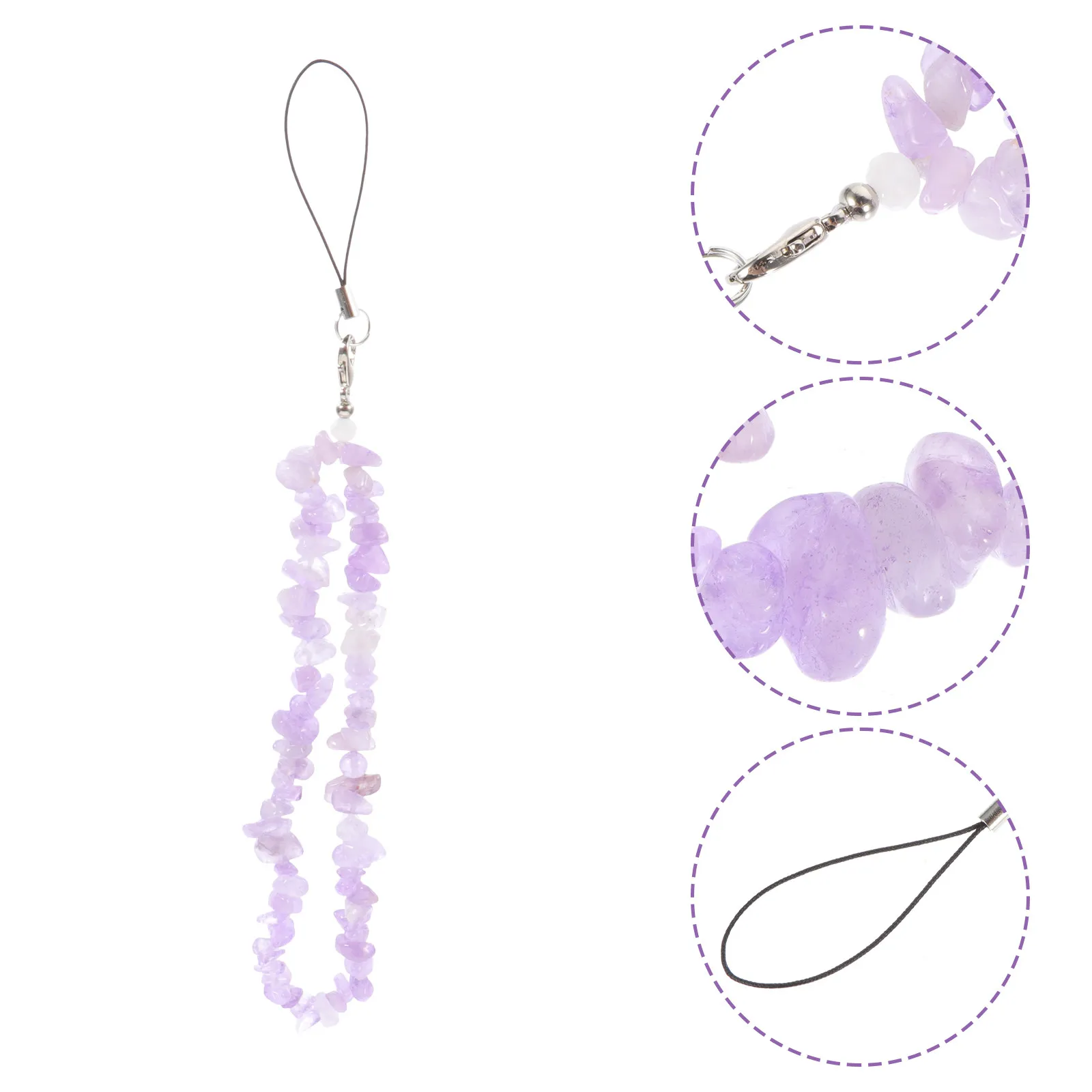 

Crystal Beaded Phone Chain Durable Stylish Anti-Lost Wrist Strap Decorative Hanging Lanyard Beaded Phone Charm for Gifts