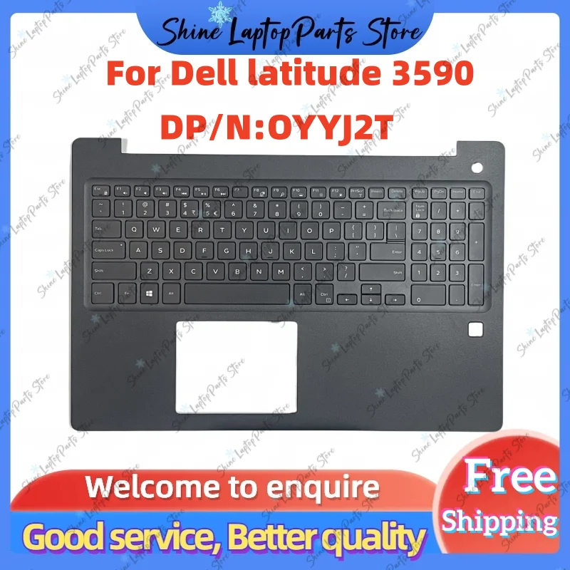 

New for Dell latitude 3590 L3590 E3590 Palmrest with Fingerprint hole C Case C Cover Upper Cover US Keyboard 0YYJ2T