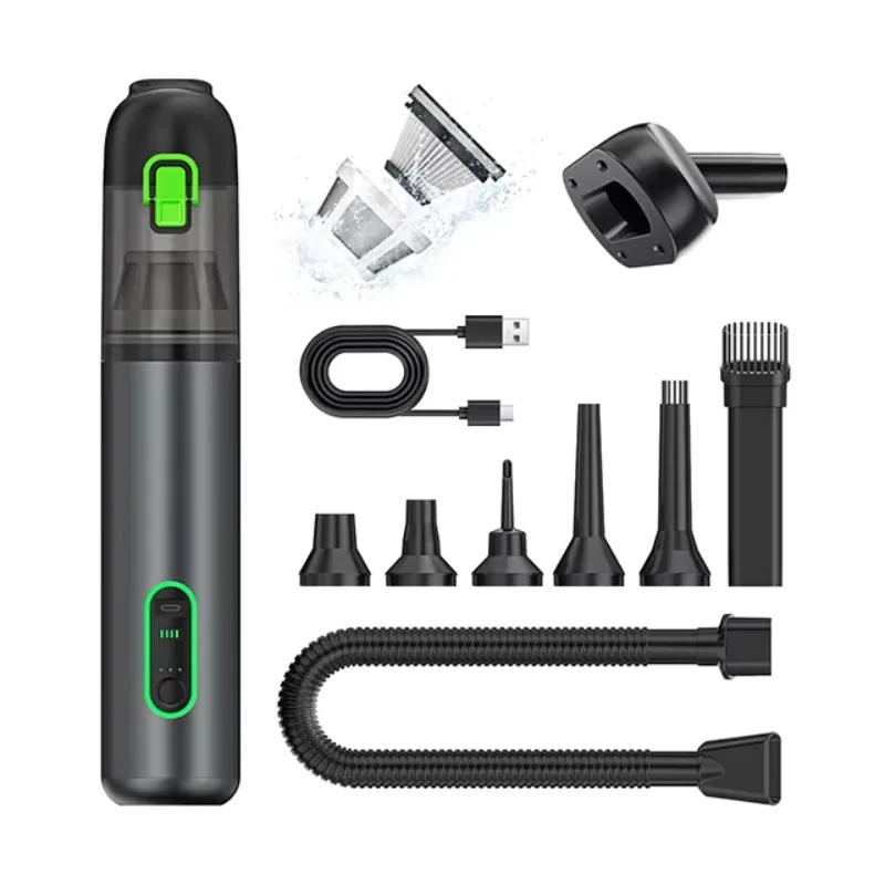 Hand-hled Type c Rechargeable 3 Gears Vacuum Cleaner  Car Household air duster  Multi Function 7500 MAh High Pressure  Suction