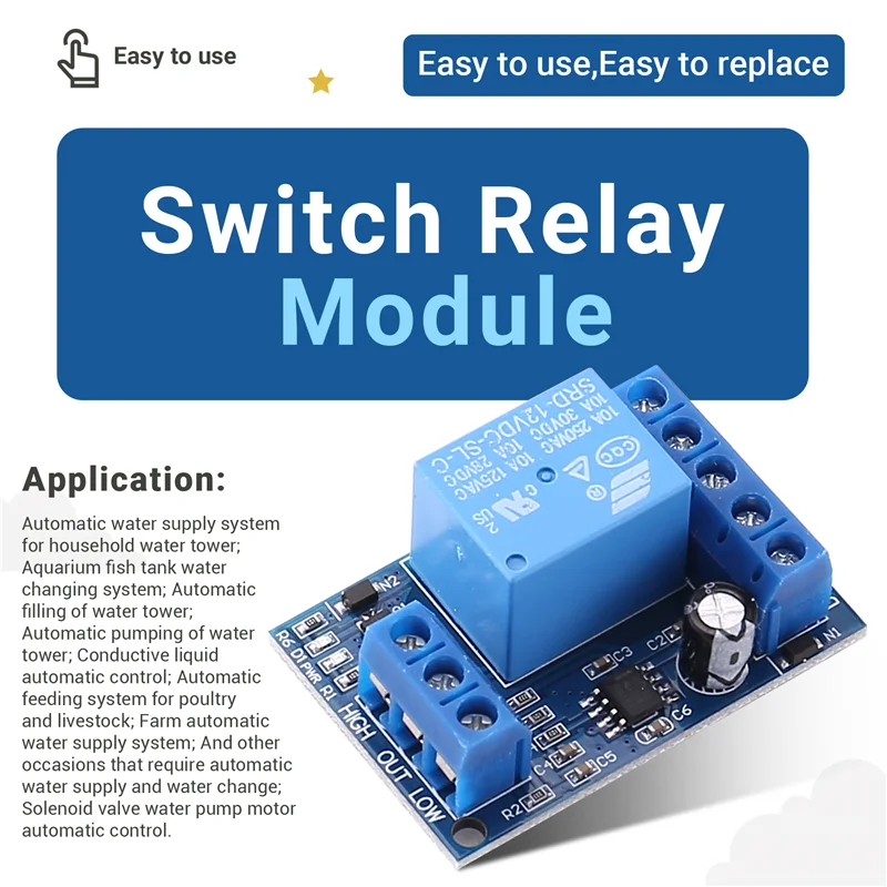 AA81-2 In 1 Pump Pour Water Automatic Controller DC12V Liquid Level Sensor Switch Relay Module For Motor Fish Tank Waterhouse