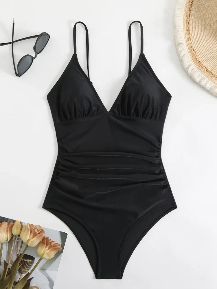 AOTVOTEE Sexy Spaghetti Strap Bikini for Women Swimsuit Tight Backless Beach Bikini 2025 New Summer Swimwear One Piece Swimsuit