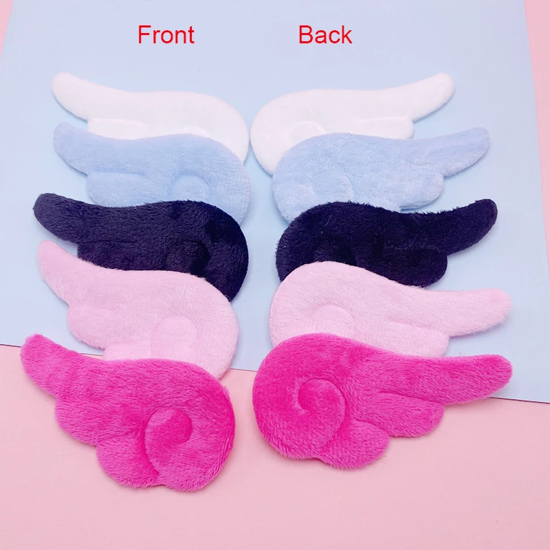 24Pcs 10x4.8CM Large Plush Angel wings Padded Applique For Hair Clip Accessories Shoes Hats Socks Decoration Patches