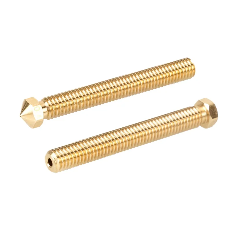 1/2pcs E3D Hotend 3D Printer Accessory - High Flow Large Diameter Brass Volcano Super Nozzle (1.75/0.4mm, 1.75/0.6mm, 3/0.8mm)