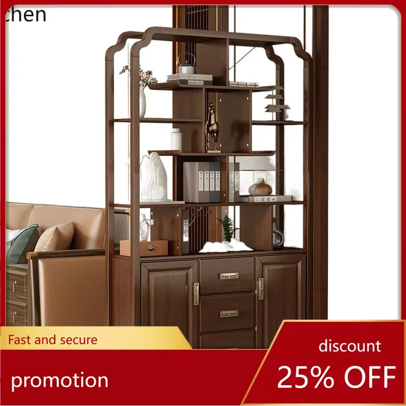 

HXL Entrance Cabinet Solid Wood Partition Hall Cabinet Screen Shoe Cabinet Integrated