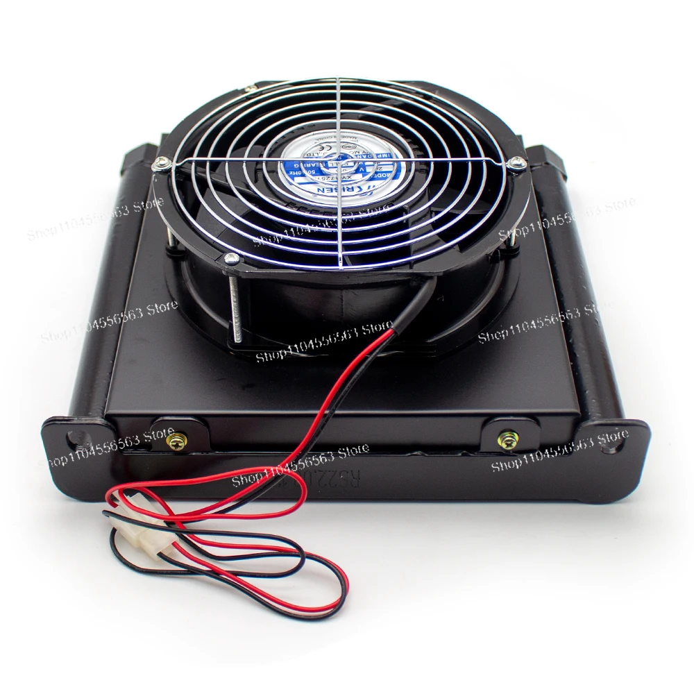 AJ1025T-CA 25L/MIN Aluminum Oil Cooler, Hydraulic Radiator Heat Exchanger 3MPa for Small Flow Systems