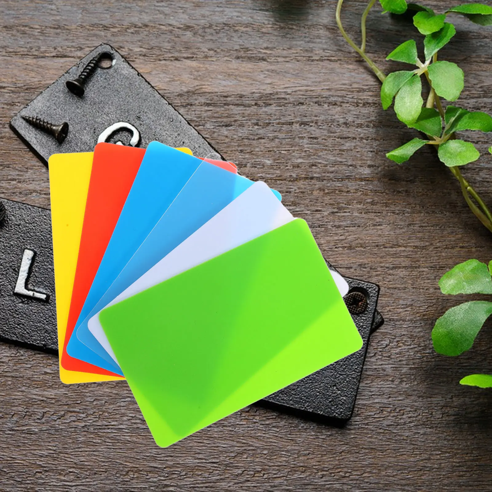 

60pcs Blank Cards Plastic Sheet Diy Printable Name Badges Id Tags Work Employee Cards For Business Networking Nursing Supply