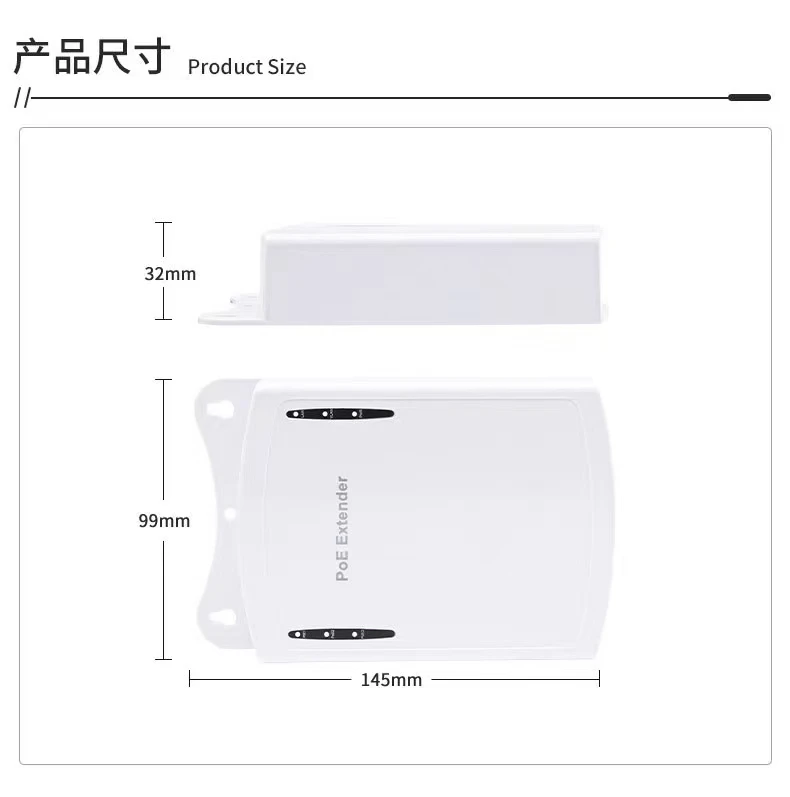 Poe repeater poe 2 port ، mbps ، active IEe802.3af/at ، معيار للكاميرا ، مفتاح عكسي