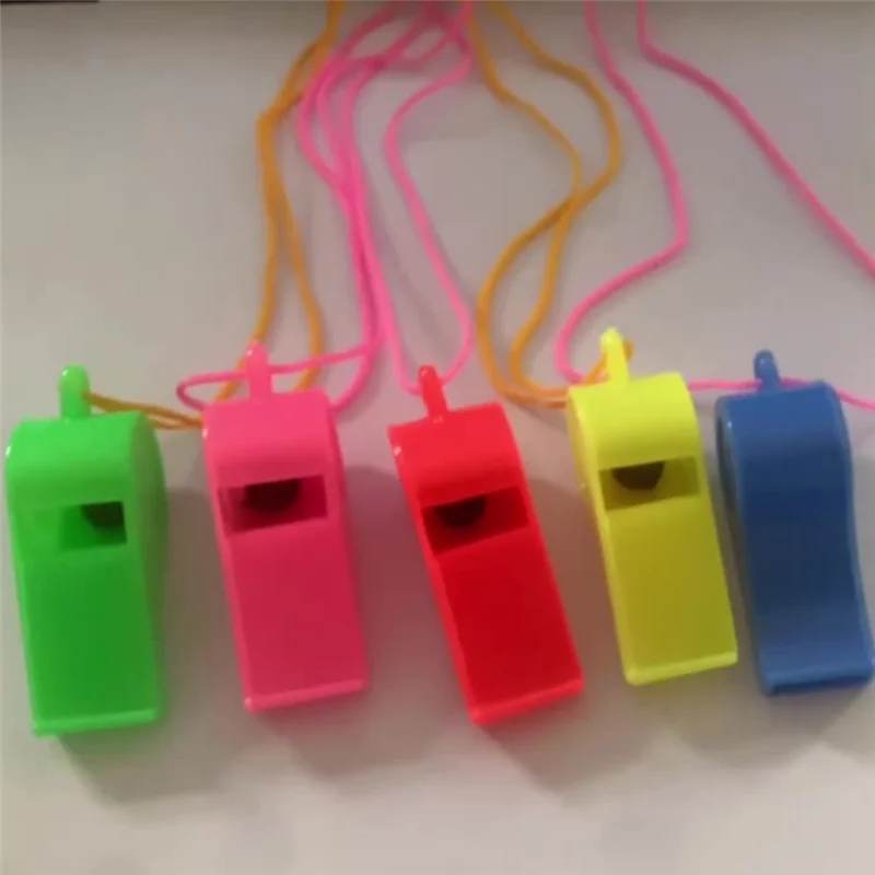 

Plastic Whistle Colorful Cheer Referee Whistle With Lanyard (Random Color)
