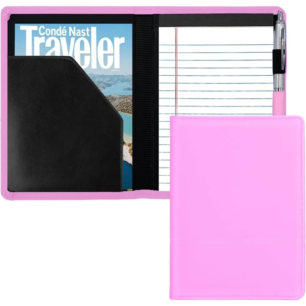 

Padfolio/Portfolio Binder, Mini Padfolio Portfolio Binder 5 x 8 Legal Writing Pad, A5 Document Organizer Folder for Men Women, P