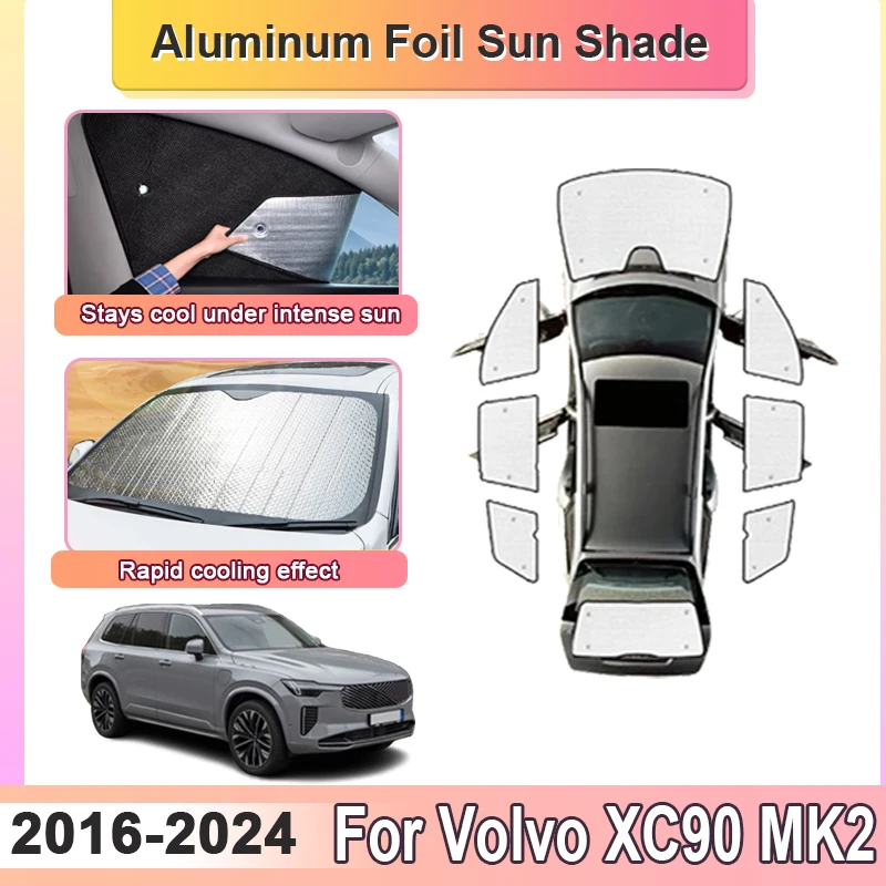 

For Volvo XC90 CX 90 MK2 2016 2017 2018 2019~2024 Car Windshield Visor Shade Sunscreen Window Protection Anti UV Car Accessories