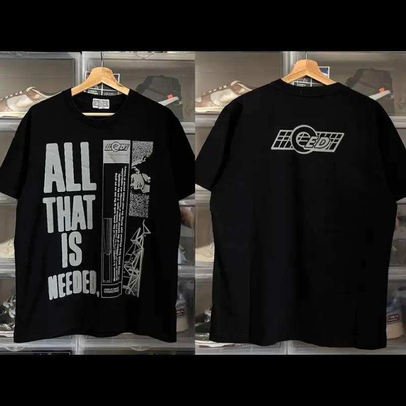 

All This Is Needed CE Tshirts Summer Cotton CAVEMPT Short Sleeve Letter Logo Black Unisex Top Fashion Streetwear Men Women