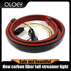 Universal 120cm/130cm 51 inch car tail LED belt brake turn signal light new carbon fiber tail streamer light