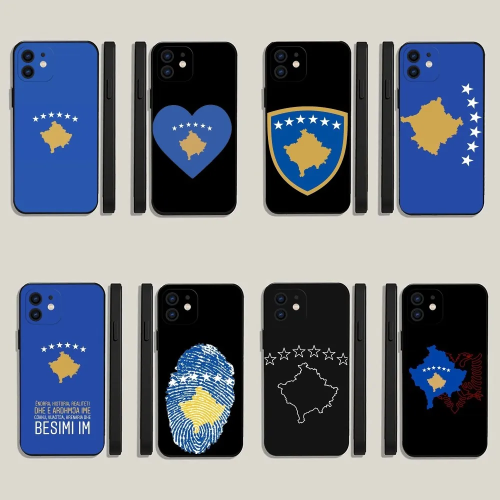 Kosovo Passport Flag  Phone Case For iPhone 15,14,13,12,11,Plus,Pro Max,XS,X,XR,SE,Mini,8,7 Soft Silicone Black Cover