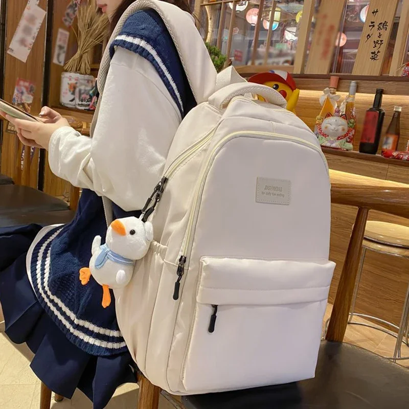 2024 Korean Style College Student Bag Laptop Backpack High Quality Waterproof Nylon Women Backpack For Teenage Girl School Bag