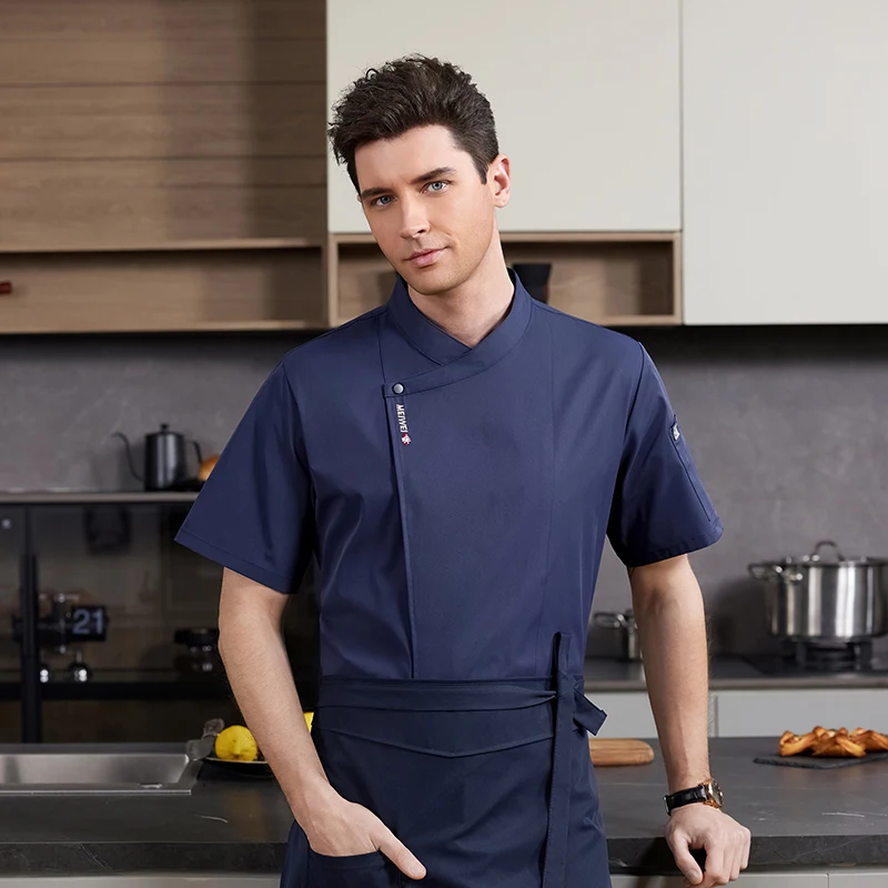 Restaurant Cooking Uniform Hotel Kitchen Chef Jackets Food Service Cook Clothing Bakery Shirt Breathable Waiter Work Clothes