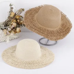 2023 hats for women wide Golf cap straw hat women's hats for the sun New Women hat Summer hat cap Tassel hat bag suit sun visor