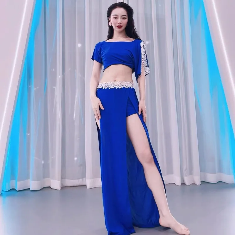 تخصيص أزياء الرقص الشرقي ممارسة البدلة مزدوجة سبليت ملابس الرقص الشرقي ممارسة مجموعة فئة موحدة