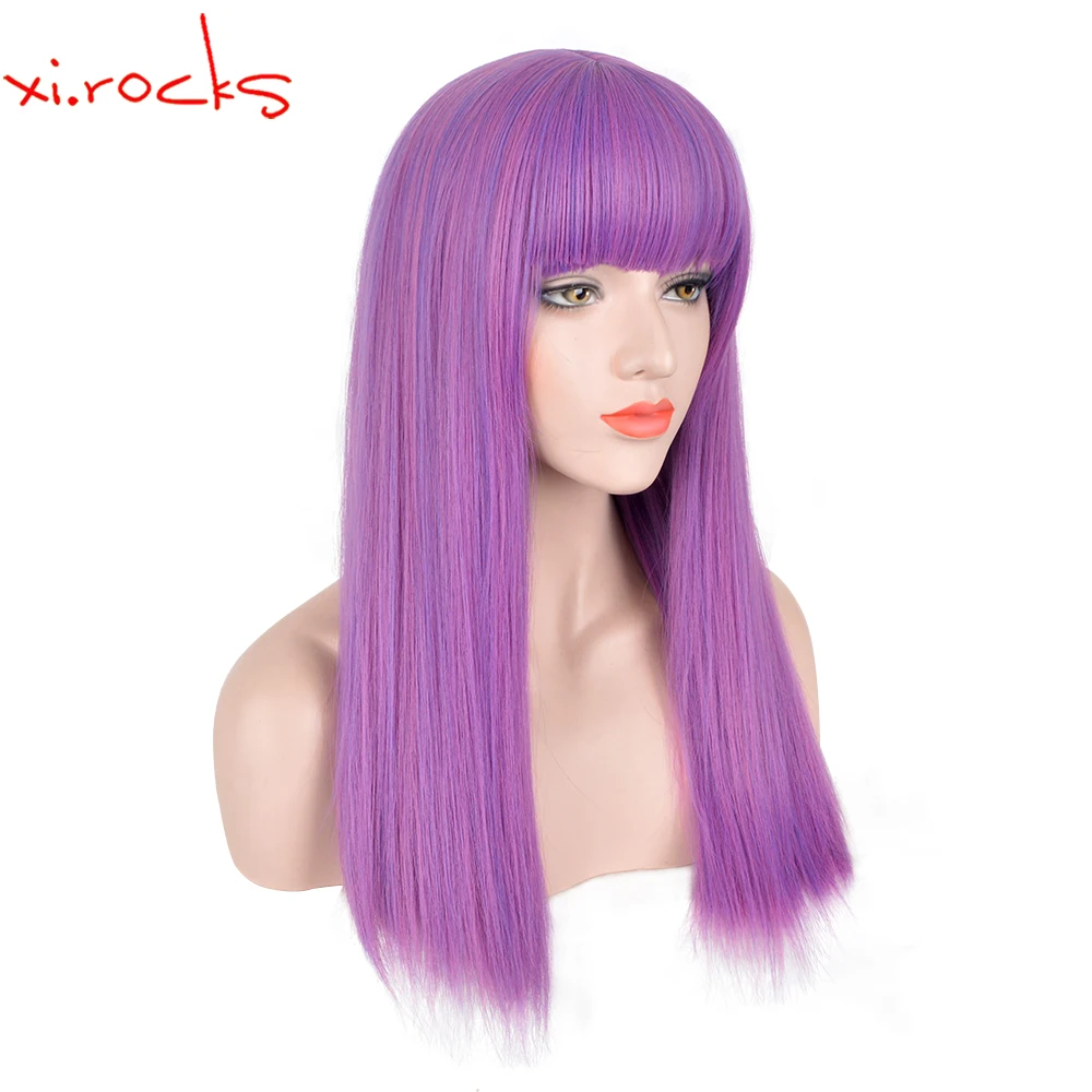 Xi.Rocks 3606 keturunan 2/Aksesori Starlight 2 Mal Bertha Maleficent Wig Cosplay anak-anak dewasa lurus jahat hidup panjang