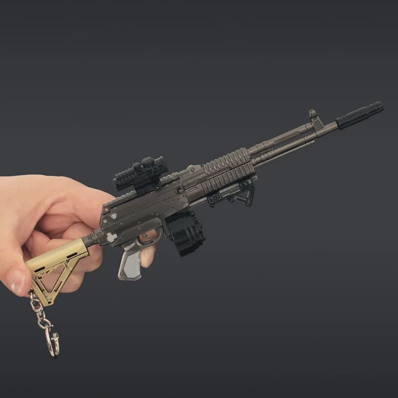 22cm 다크 존 AEK 어썰트 라이플 모델 분리형 합금 미니 건 복제 전술 키 체인 디스플레이 군사 수집가의 선물