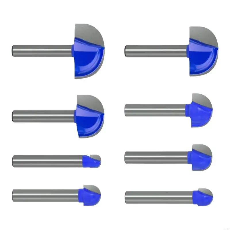 

40JE Pack Of 8 Industrial Blue Round Bottom Milling Cutters for Metal and