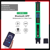 5-in-1 Digital pH Meter Water Quality Tester Smart BT pH/EC/TDS/CF/Temp Tester for Drinking Water Hydroponics Aquarium
