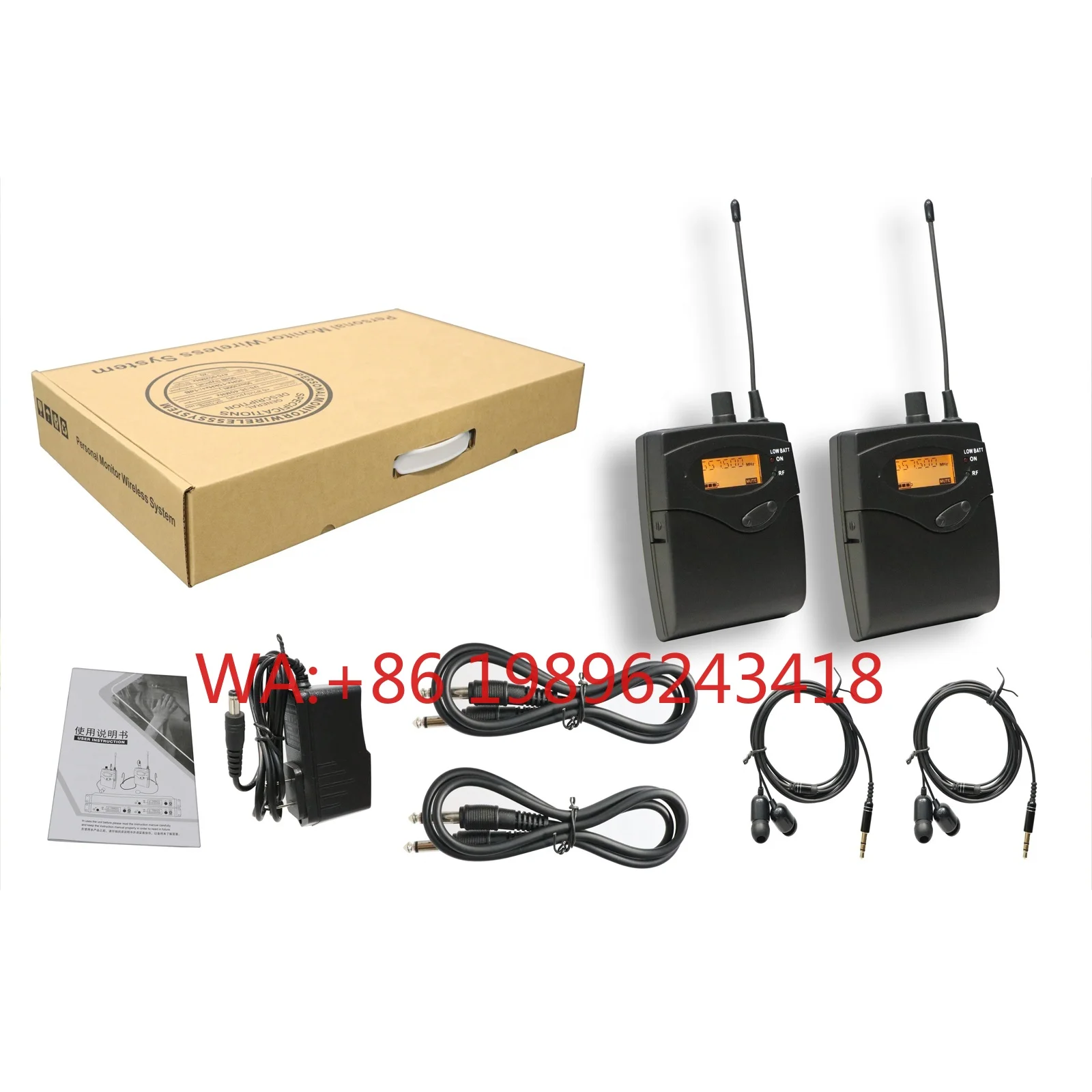 IEMskm9000 Best Selling Wireless In-Ear Monitoring System Bodypack Monitoring 2 Channel 2 Black Wireless Microphone