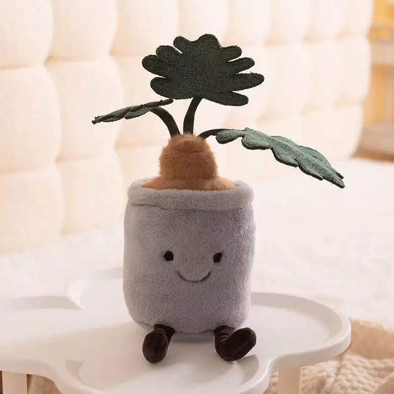 35cm simulation green plant filled plush toy figurine doll cartoon anime cute doll children's birthday gift home decoration