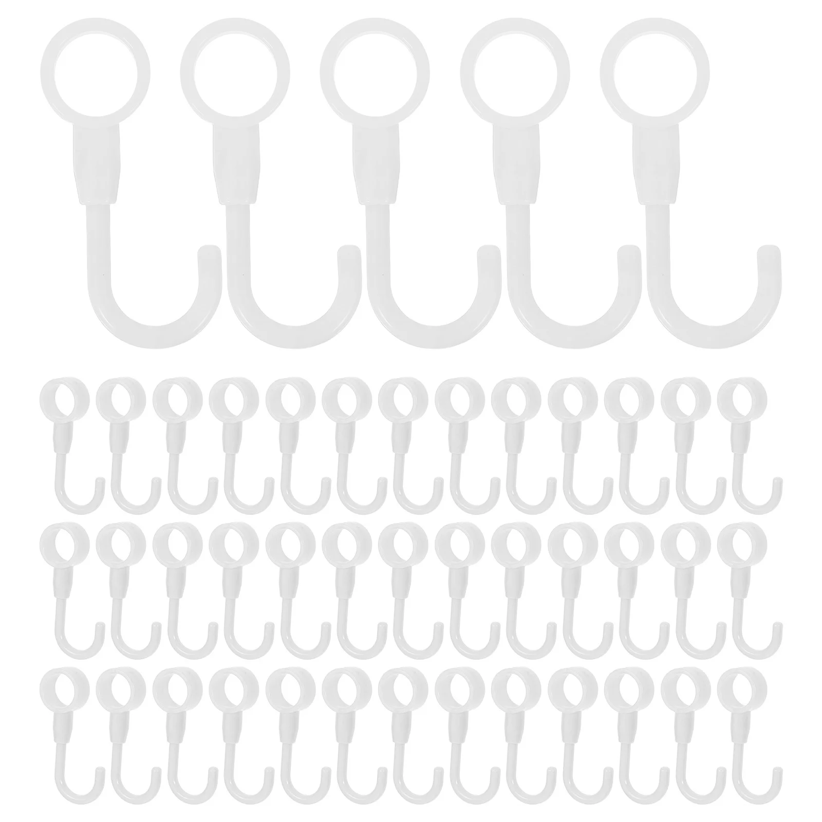 

50Pcs Plastic Round Tube Hanging Hooks Kitchen Organizer Microwave Oven Rack Clothes Storage Windproof Non-Slip Design